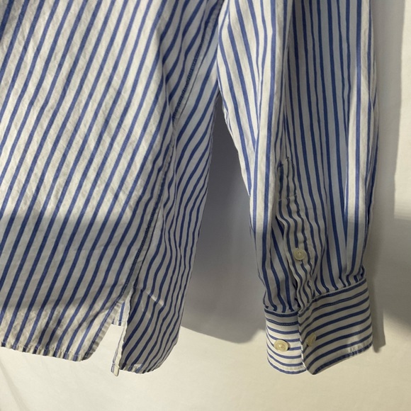 Ralph Lauren Blue and White Striped Button Down Shirt - Picture 2 of 8